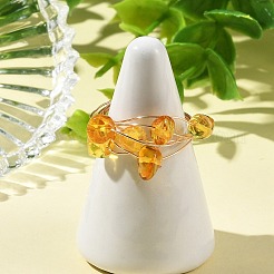 Fingerringe aus natürlichem Bernstein&nbsp;RJEW-JR01080
