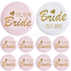 12 stücke weißblech & kunststoff braut abzeichen für hochzeit party braut dusche dekoration&nbsp;AJEW-SC0032-08A