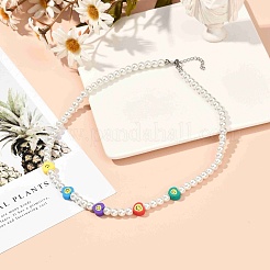 Collar de abalorios de vidrio&nbsp;NJEW-JN03733
