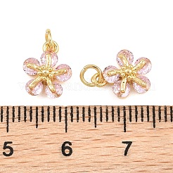 Messing ebnen Zirkonia Charms&nbsp;KK-Q085-14G-02