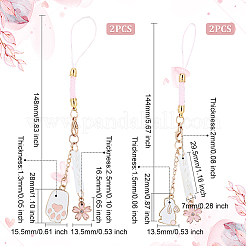 4 pz. 2 stili carinissimi pendenti decorativi a forma di fiore di ciliegio giapponese&nbsp;HJEW-OC0001-27