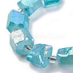Galvanizadas abalorios de cuarzo natural de hebras&nbsp;G-G767-02-20