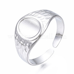 Bague de manchette ovale ouverte en acier inoxydable 304 anti-ternissement&nbsp;RJEW-T023-54P