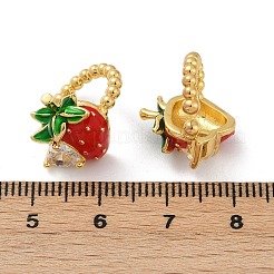 Orecchini a polsino in ottone con micro pavé di zirconi cubici trasparenti&nbsp;EJEW-F895-20G