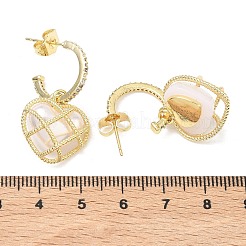 Messing Micro Pave klare Zirkonia baumeln Ohrstecker&nbsp;EJEW-C181-01G