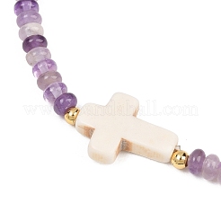 8 Stück natürliche und synthetische Edelsteinsplitter- und Kreuz-Stretch-Armbänder&nbsp;BJEW-JB11390