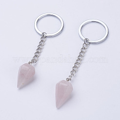 Natürlicher Rosenquarz keychain&nbsp;KEYC-E023-07B