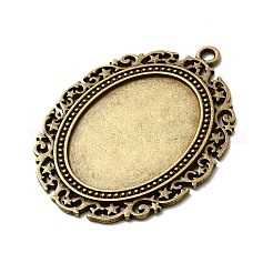 Tibetischer Stil Legierung oval großen Anhänger Fassungen&nbsp;TIBEP-553-AB-FF