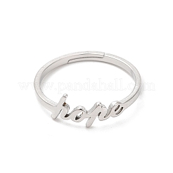 Bague réglable en acier inoxydable 304 anti-ternissement avec inscription « Espoir »&nbsp;RJEW-L107-027P