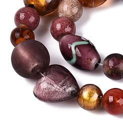 Verre à feuille fait main avec des rangs de perles filées au sable doré&nbsp;FOIL-Q002-08E