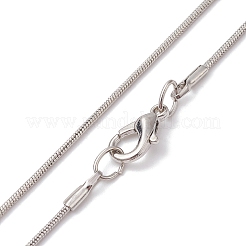 Collana con pendente in pietra sintetica luminosa a forma di proiettile con catene di serpente in ottone&nbsp;NJEW-JN04601