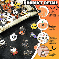 40 stücke 10 stile halloween-legierung emaille pandants&nbsp;ENAM-CJ0004-14