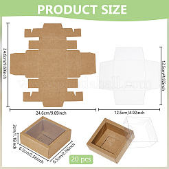 Cajas de galletas de papel cuadradas con ventana de pvc transparente&nbsp;CON-WH0098-16C-03