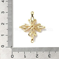 Ciondoli per connettori in strass di vetro trasparente con pavé in ottone&nbsp;KK-B079-14G