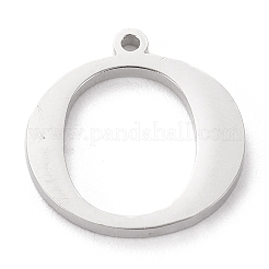 Ciondolo lettera in acciaio inossidabile 304 anti-ossidazione con strass&nbsp;LS-STAS-J028-01O
