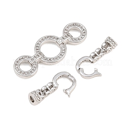 Fermoirs repliables en laiton micro pave zircone cubique transparente&nbsp;KK-P354-03P