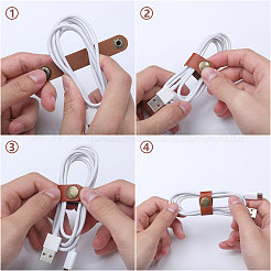 24 Stück Kabelbinder aus PU-Leder in 2 Farben&nbsp;DIY-CA0006-57