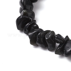 Braccialetti elastici in ossidiana naturale per donna&nbsp;BJEW-JB11343-07