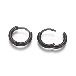 Pendientes de aro huggie de acero inoxidable 304&nbsp;EJEW-F111A-13mm-B