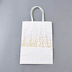 Buste di carta kraft con cuore con stampa in oro e manici&nbsp;ABAG-WH0083-008