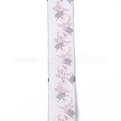 Ruban d'emballage en lin imitation polyester sur le thème de noël&nbsp;SRIB-P020-01B
