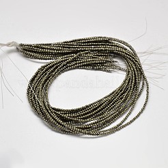 Chapelets de perles rondes en pyrite naturelle&nbsp;G-F197-10-3mm