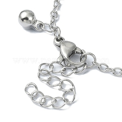 Braccialetti con ciondolo a forma di sfera rotonda in acciaio inossidabile 304 anti-ossidazione per le donne&nbsp;BJEW-D023-04P