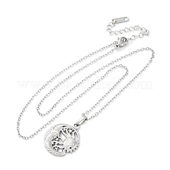 Colliers avec pendentifs en acier inoxydable 304 lune&nbsp;NJEW-H059-14P