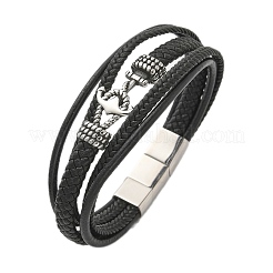 Geflochtene Mikrofaser-Leder-Mehrstrang-Armbänder&nbsp;BJEW-Q010-04A