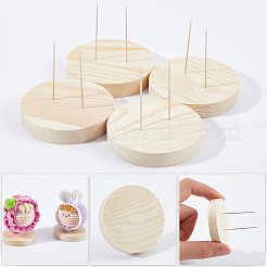 8 support de présentation de base de poupée en bois au crochet avec broche en fer&nbsp;FIND-GF0006-55B