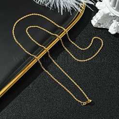 2 mm dicke Seilkettenhalsketten aus Messing mit Zahnstangenbeschichtung für Damen und Herren&nbsp;MAK-L044-59G