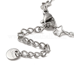 Pulseras de cadena de eslabones de estrella de latón&nbsp;BJEW-L685-03P