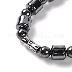 Collane con perline di ematite sintetica non magnetica rotonde e a colonna&nbsp;NJEW-Q341-05