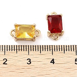 Facettierte Glasverbinder-Charms aus Messing mit Pavé-Fassung&nbsp;KK-Q811-01