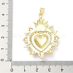 Pendentifs avec zircon cubiques à micro-pavés en laiton&nbsp;KK-I379-03G-F