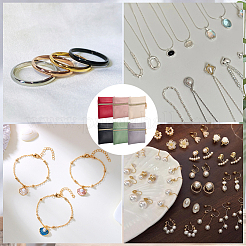 6 Stück 6 Farben quadratische PU-Leder-Schmuck-Geschenk-Reißverschlusstaschen&nbsp;ABAG-CL0001-01