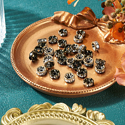 30 Stück 2 verschiedene Ausführungen Messing-Strass-Unterlegscheibe-Raumperlen&nbsp;RB-TADJ0001-02
