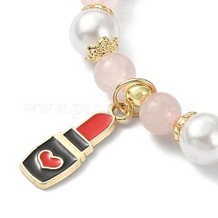 Bracelet extensible en perles rondes mélangées naturelles et synthétiques&nbsp;BJEW-JB09588