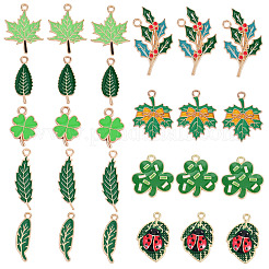 36 pièces 9 styles pendentifs en émail en alliage de zinc&nbsp;ENAM-TA0011-13