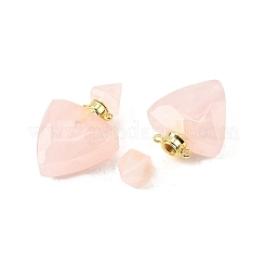 Pendentifs de bouteille de parfum en quartz rose naturel&nbsp;G-L623-10G-01