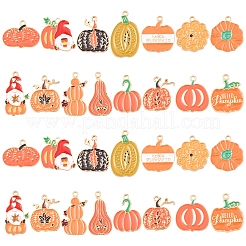 30 stücke 15 arten thanksgiving tag goldene ton legierung emaille anhänger&nbsp;ENAM-FS0002-02