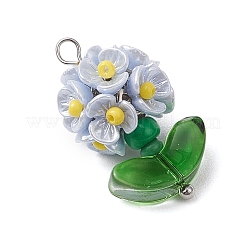 Pendentifs en forme de fleur en perles de verre&nbsp;PALLOY-MZ00521-03