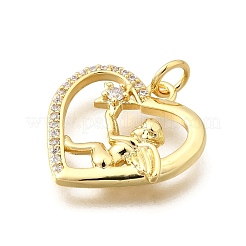 Colgante micropavé cubic zirconia de latón&nbsp;KK-F896-02G