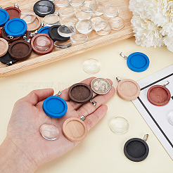 25 pz. 5 colori cabochon per ciondolo in legno&nbsp;WOOD-GA0001-92