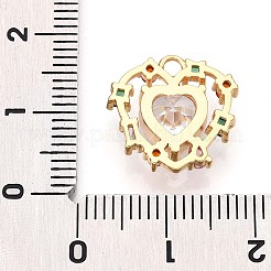 Breloques en laiton avec zircone cubique de micro pave&nbsp;KK-N261-12G