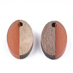 Pendentifs en bois de résine et de noyer&nbsp;RESI-S358-30G