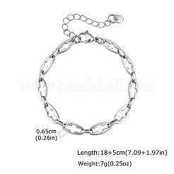 Ovale Armbänder aus Edelstahl 304 mit hohler Kreuzgliederkette&nbsp;WG549C5-01