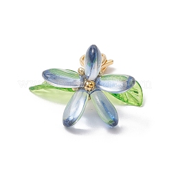 Decorazioni pendenti in vetro a forma di fiore&nbsp;HJEW-MZ00213-03