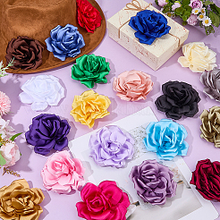 20 fiore di rosa in poliestere di 20 colori&nbsp;DIY-FH0011-20