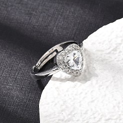 Messing Micro Pave klare Zirkonia Manschette offene Ringe&nbsp;CU-CBA5C10-01P